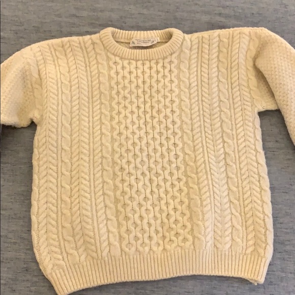 VINTAGE Cream Chunky Knit Fisherman’s Sweater - Picture 2 of 10